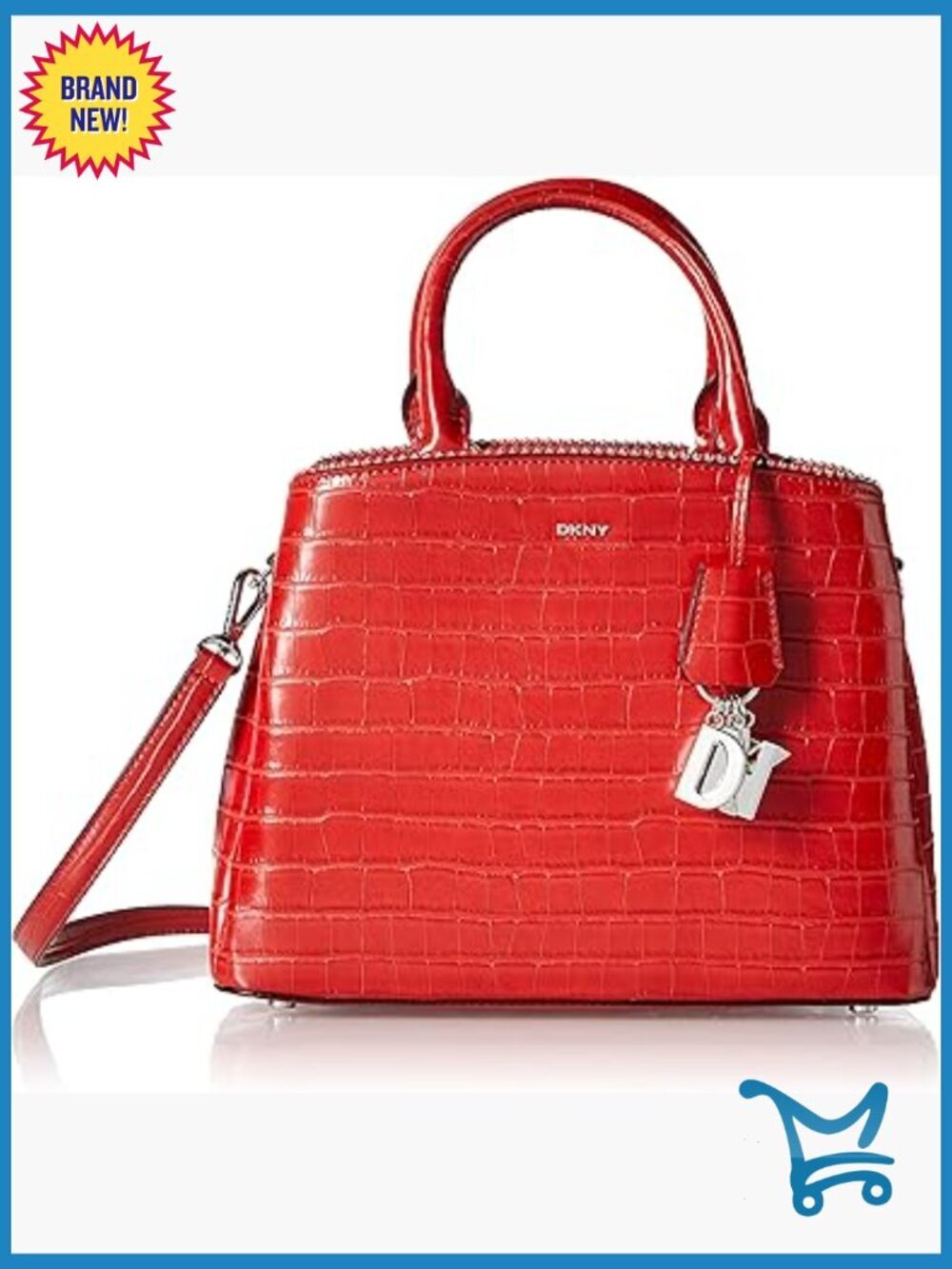 Faux Leather Satchel Crossbody Bag with Adjustable Chain Strap